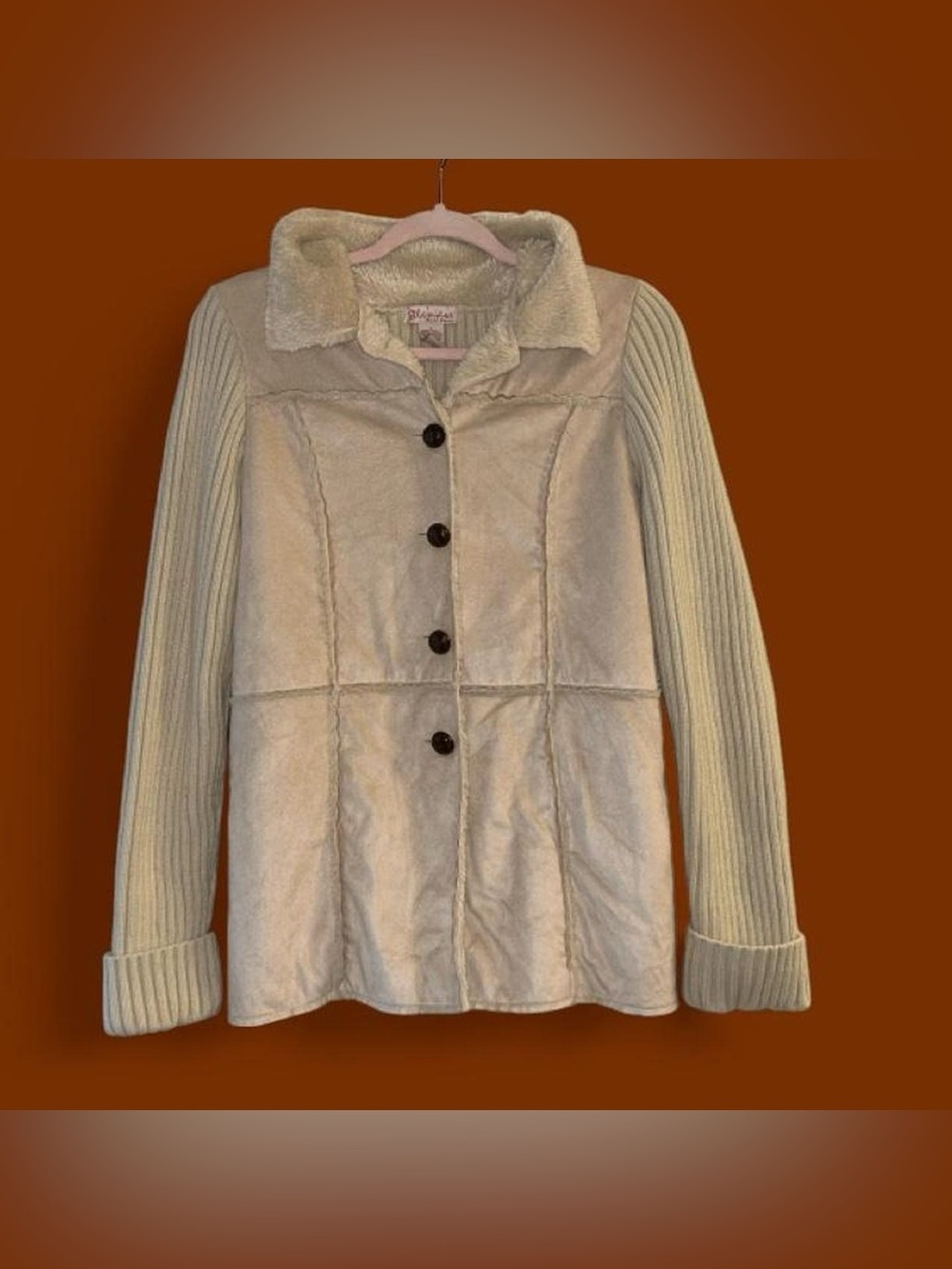 Versatile Cream Teddy-Trim Button Front Jacket